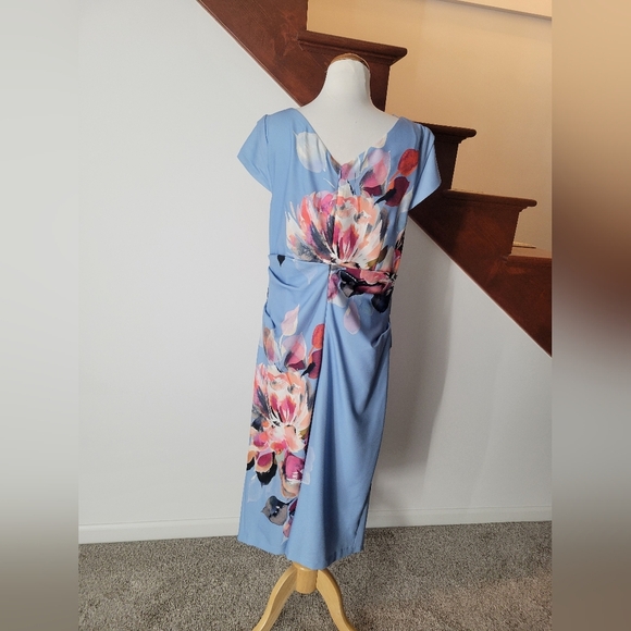 Adrianna Papell Plus Size 16 Dress heath‎ floral blue - Picture 7 of 8